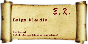 Balga Klaudia névjegykártya