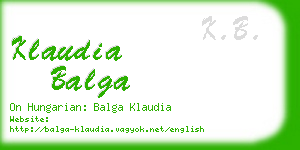 klaudia balga business card